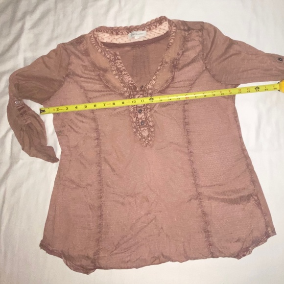 Vintage America Mauve Boho Top Size L - Picture 4 of 5